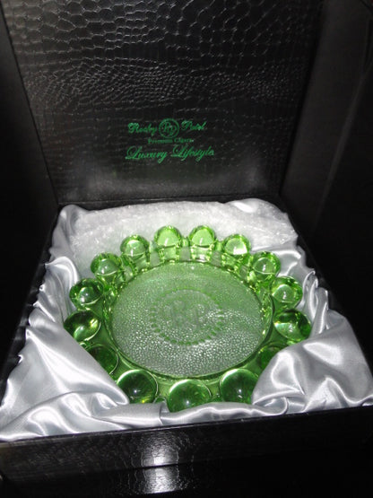 Rocky Patel Luminoso Green Glass Heavy Cigar Ashtray Measures 10" Diameter NIB (Copy)