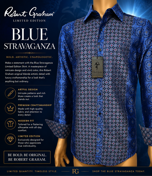 Robert Graham  Blue Stravaganza Limited Edition Shirt Size 2XL