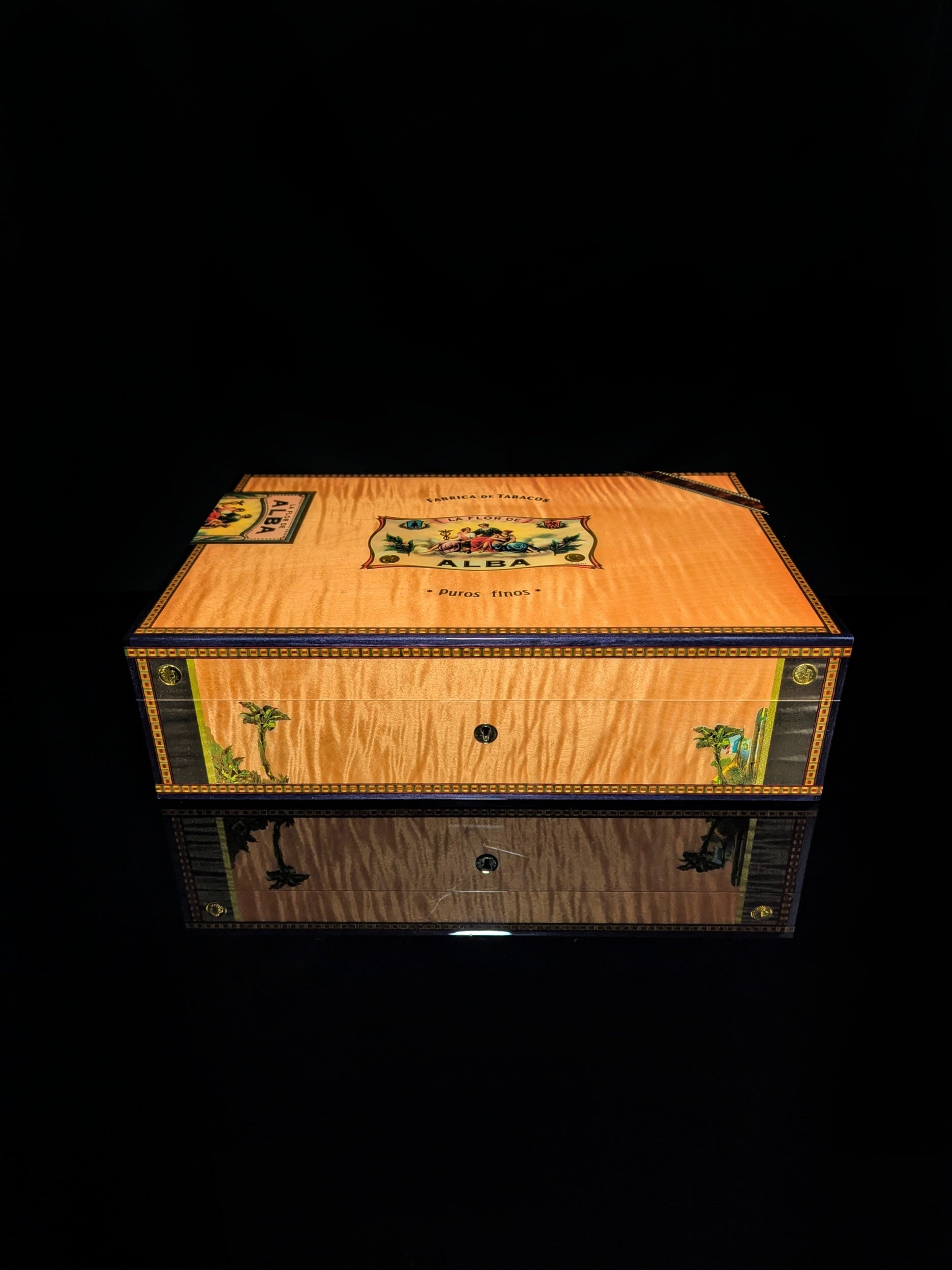 Elie Bleu Alba Orange Sycamore Humidor 110 Count NIB