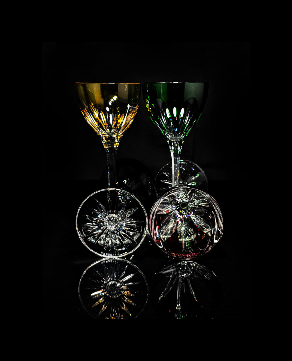 Faberge Lausanne Colorful Crystal Glasses NIB