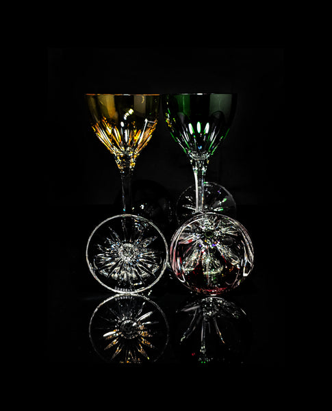 Faberge Lausanne Colorful Crystal Glasses NIB