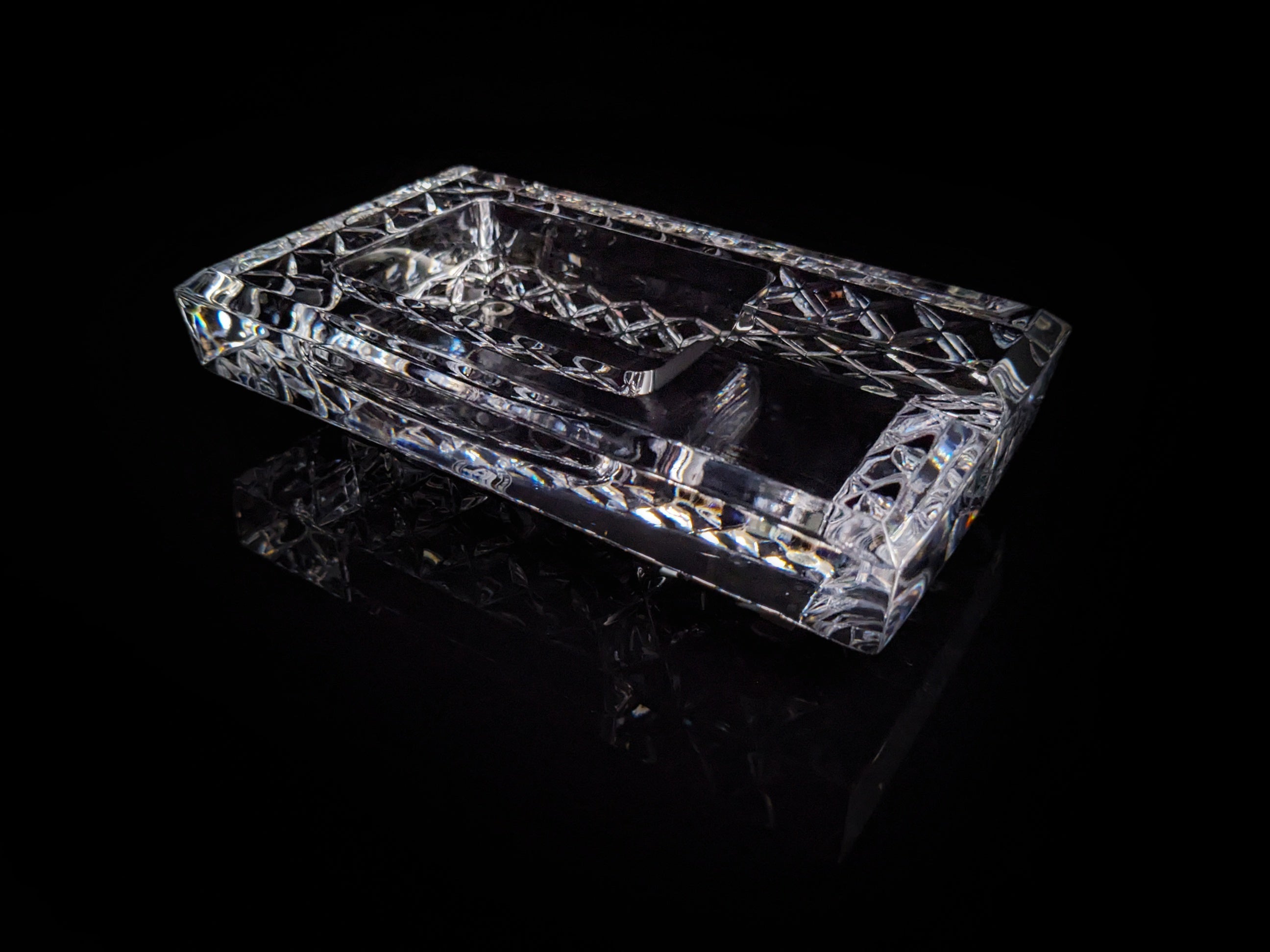 Diamond Crown Bristol crystal collection ashtray NIB