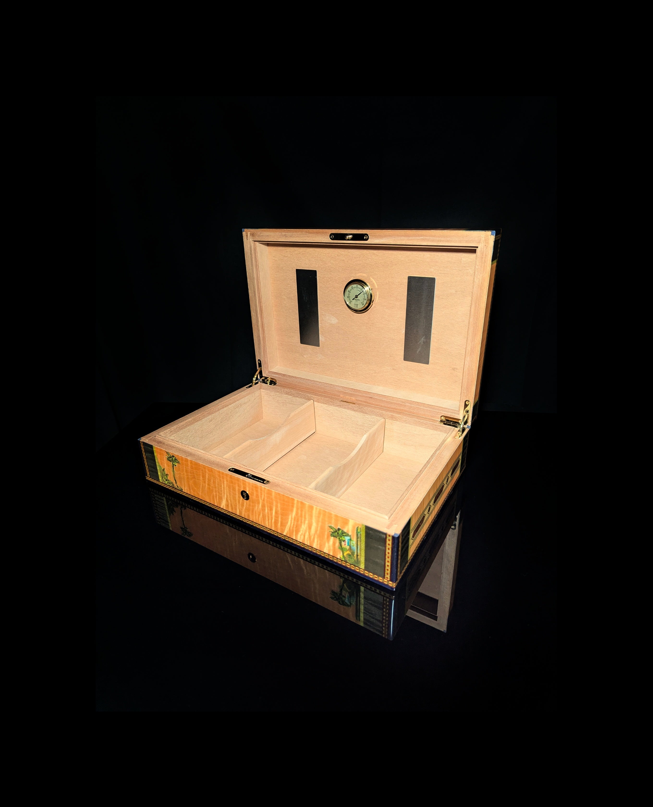 Elie Bleu Alba Orange Sycamore Humidor 110 Count NIB