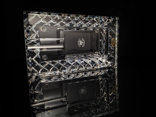 Diamond Crown Bristol crystal collection ashtray NIB