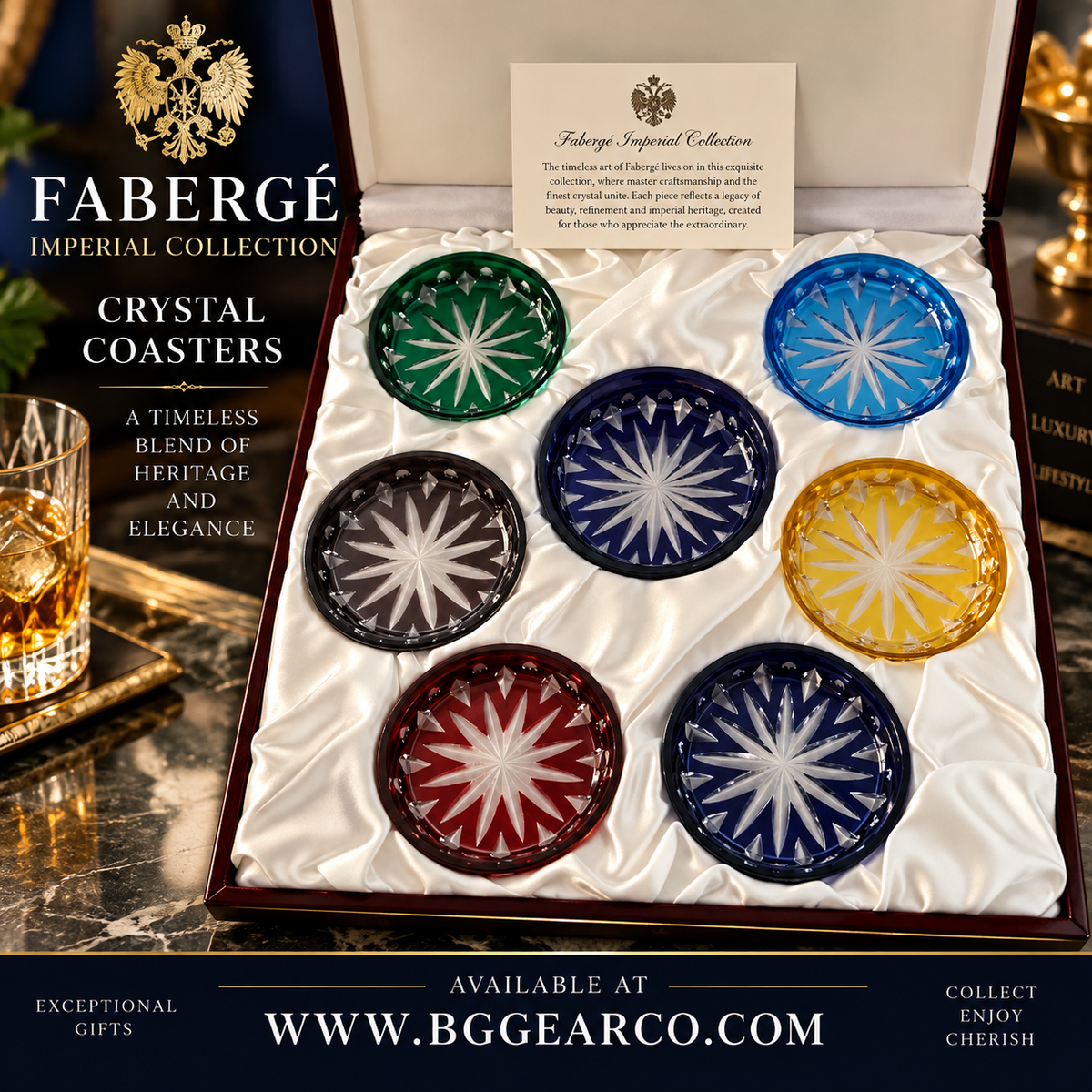 Faberge Imperial Crystal Coasters