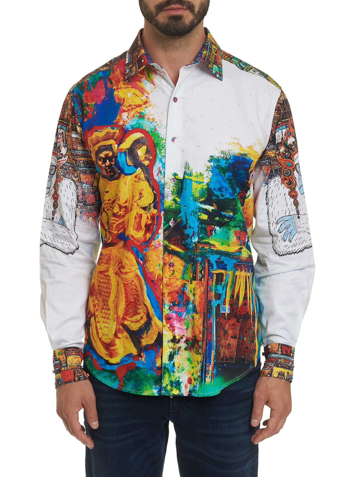 Robert Graham Yaki Warrior Long Sleeve Shirt Size Medium
