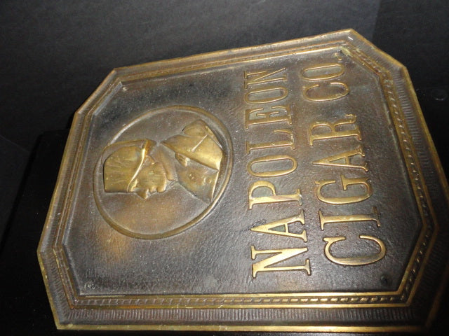 Napoleon Cigar Co. Solid Bronze Sign — 15.75" H × 12.75" W