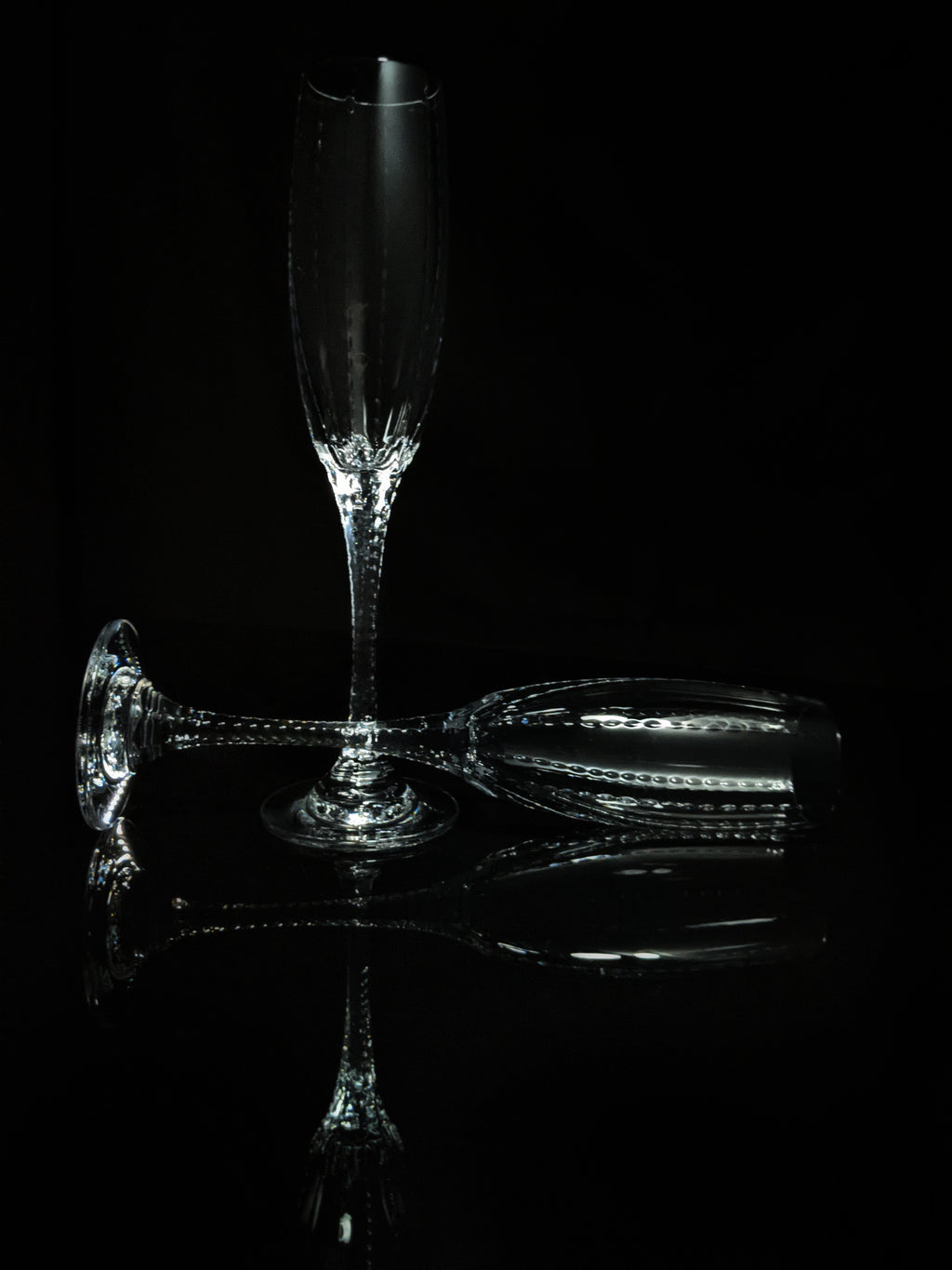 Faberge Bristol Clear Crystal  Flutes NIB