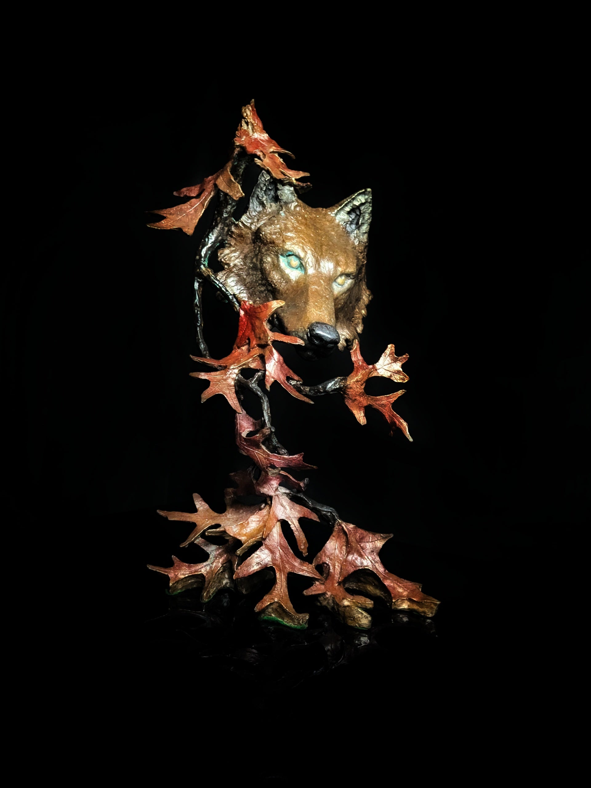 Mark Hopkins Northwoods Bronze Sculpture — 19" H × 11" W × 8" D