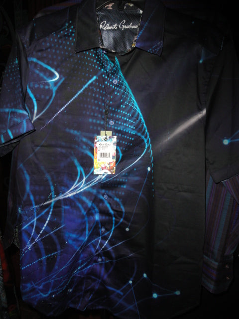 Robert Graham Meta Future Short Sleeve Shirt Size Medium