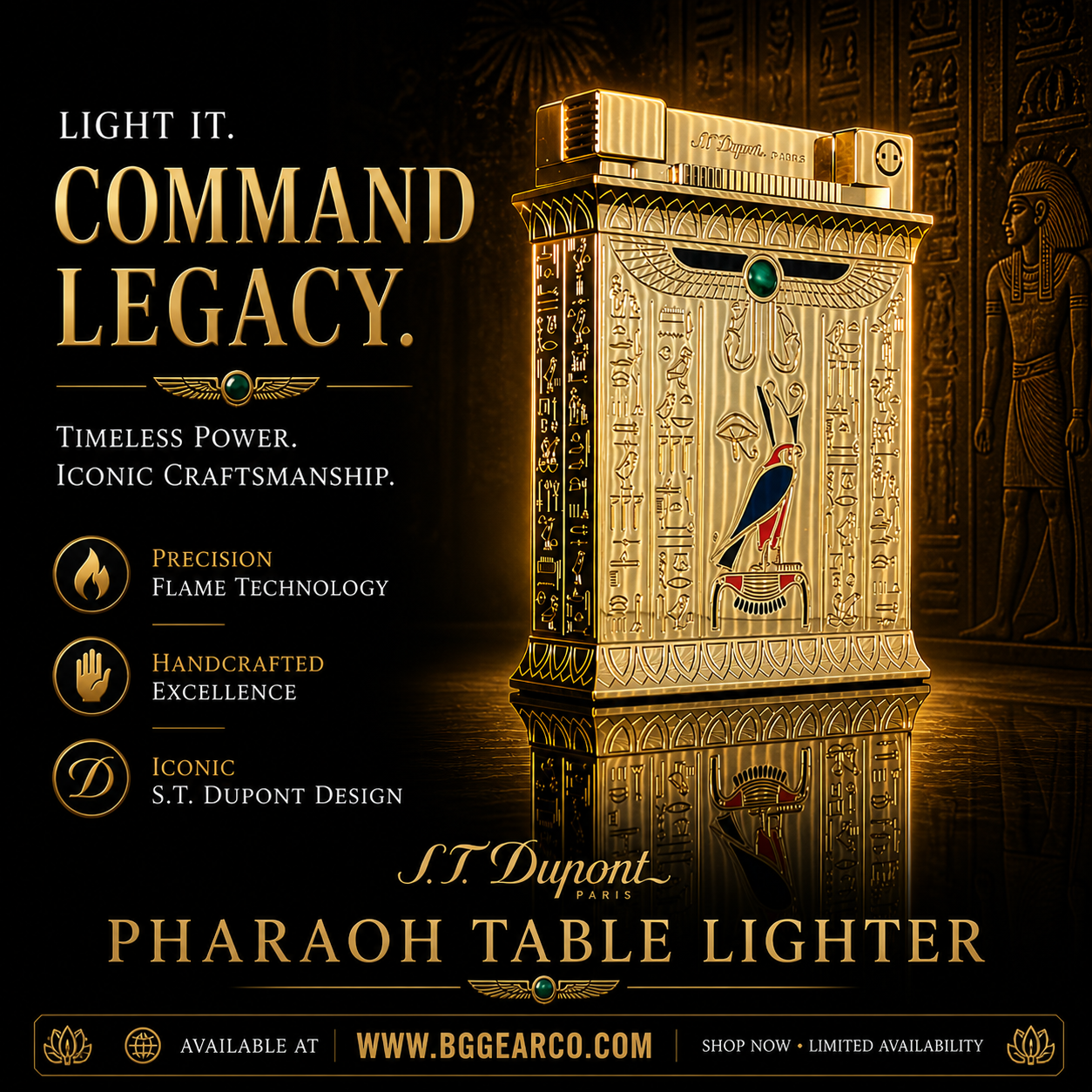 S.T.Dupont Pharaoh Ltd Edition Jeroboam Table Lighter  new in the original box