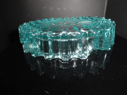 Rocky Patel Luminoso Teal / Blue Glass Heavy Cigar Ashtray Measures 10" Diameter NIB