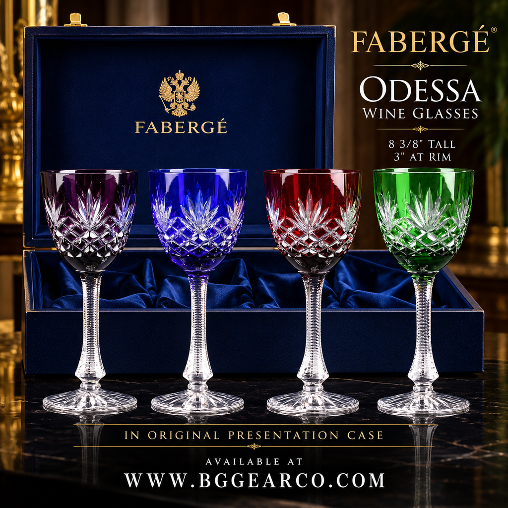 Fabergé Odessa Colored Wine Glasses in presentation case  Set of 4