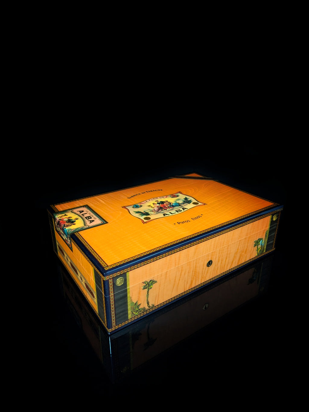 Elie Bleu Alba Orange Sycamore Humidor 110 Count NIB