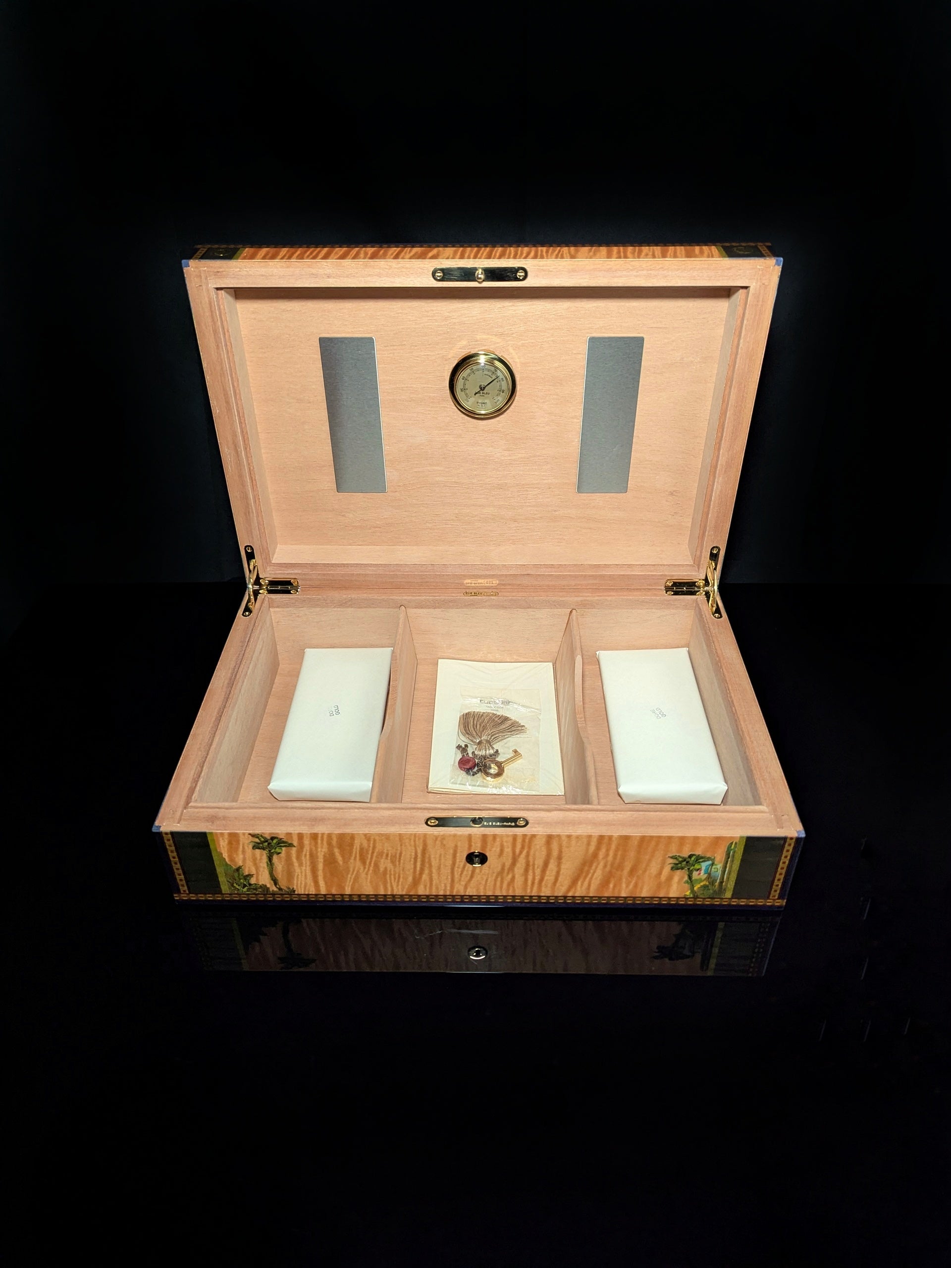 Elie Bleu Alba Orange Sycamore Humidor 110 Count NIB