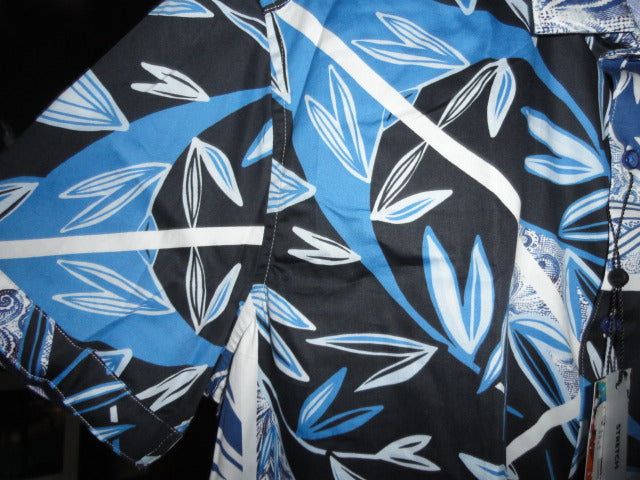 Robert Graham Blue Palm Short Sleeve Shirt Size 2XL NWTS