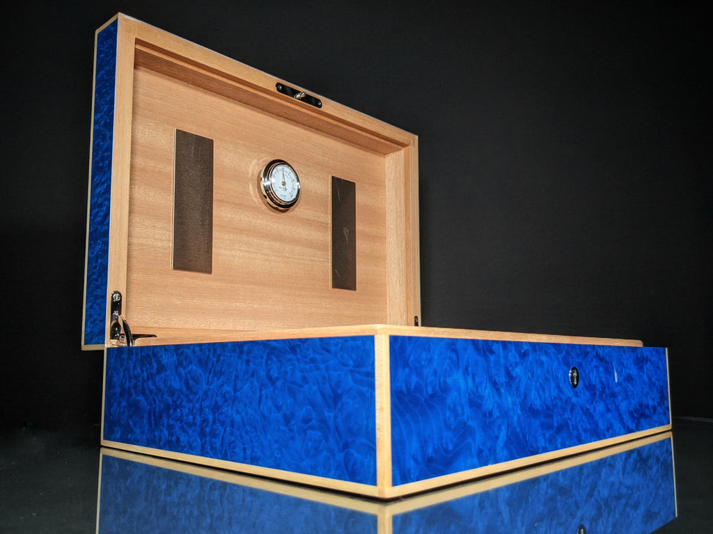 Elie Bleu Madrona Blue Sycamore Humidor — 110 Count