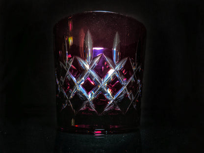 AJKA Colored Crystal Old Fashioned Glassess with Ice Bucket