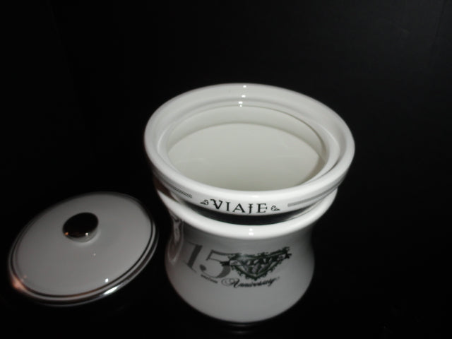 Viaje 15th Anniversary Silver Cigar Ceramic Jar Humidor NIB