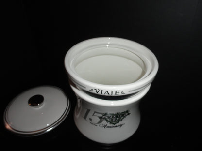 Viaje 15th Anniversary Silver Cigar Ceramic Jar Humidor NIB