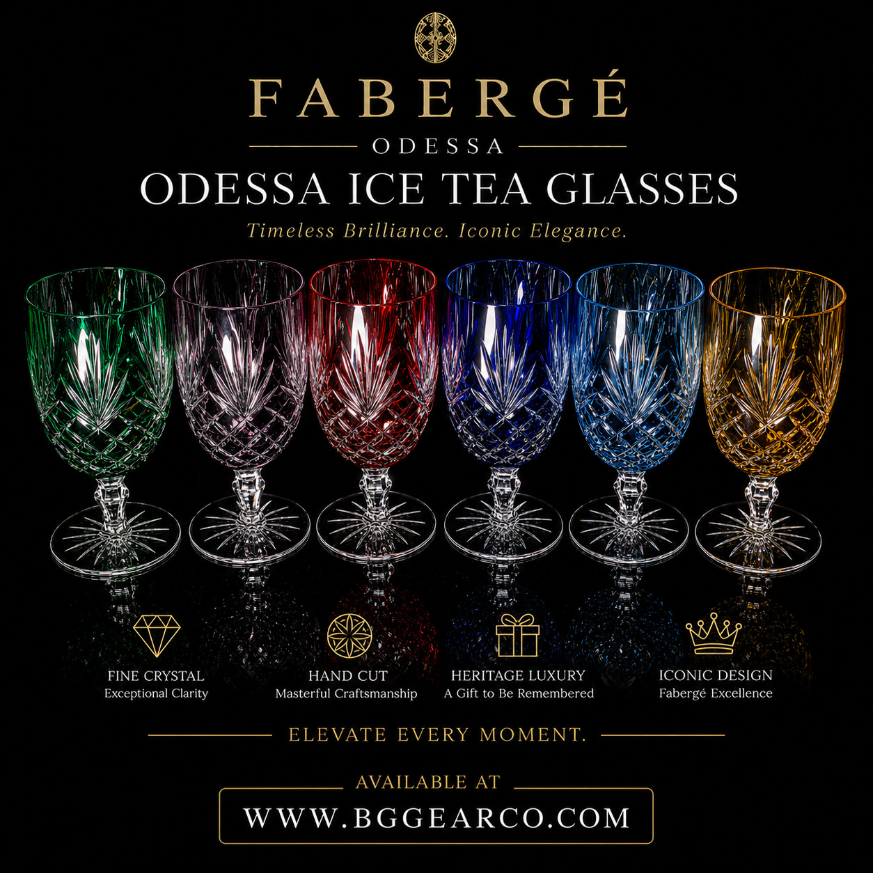Faberge Odessa Ice Tea / Water Glasses