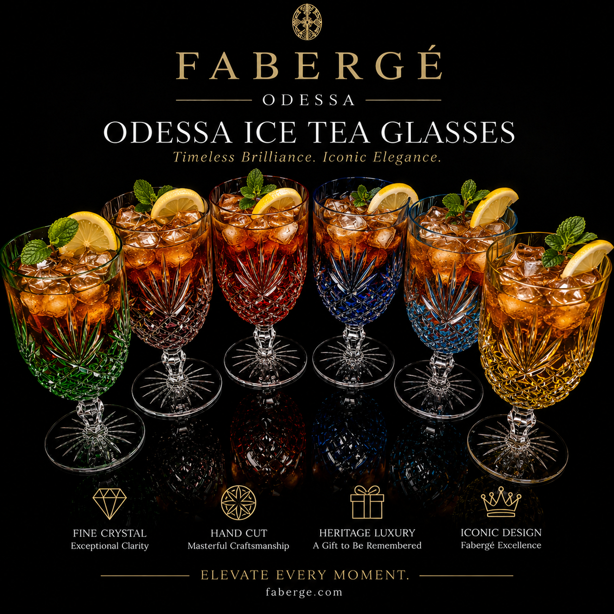 Faberge Odessa Ice Tea / Water Glasses