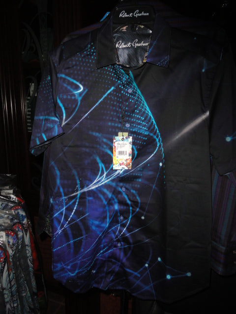 Robert Graham Meta Future Short Sleeve Shirt Size Medium