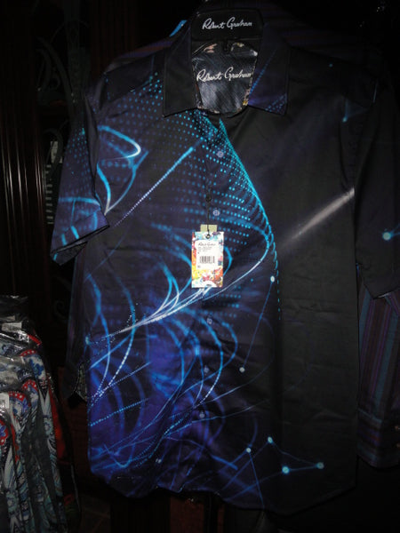 Robert Graham Meta Future Short Sleeve Shirt Size Medium