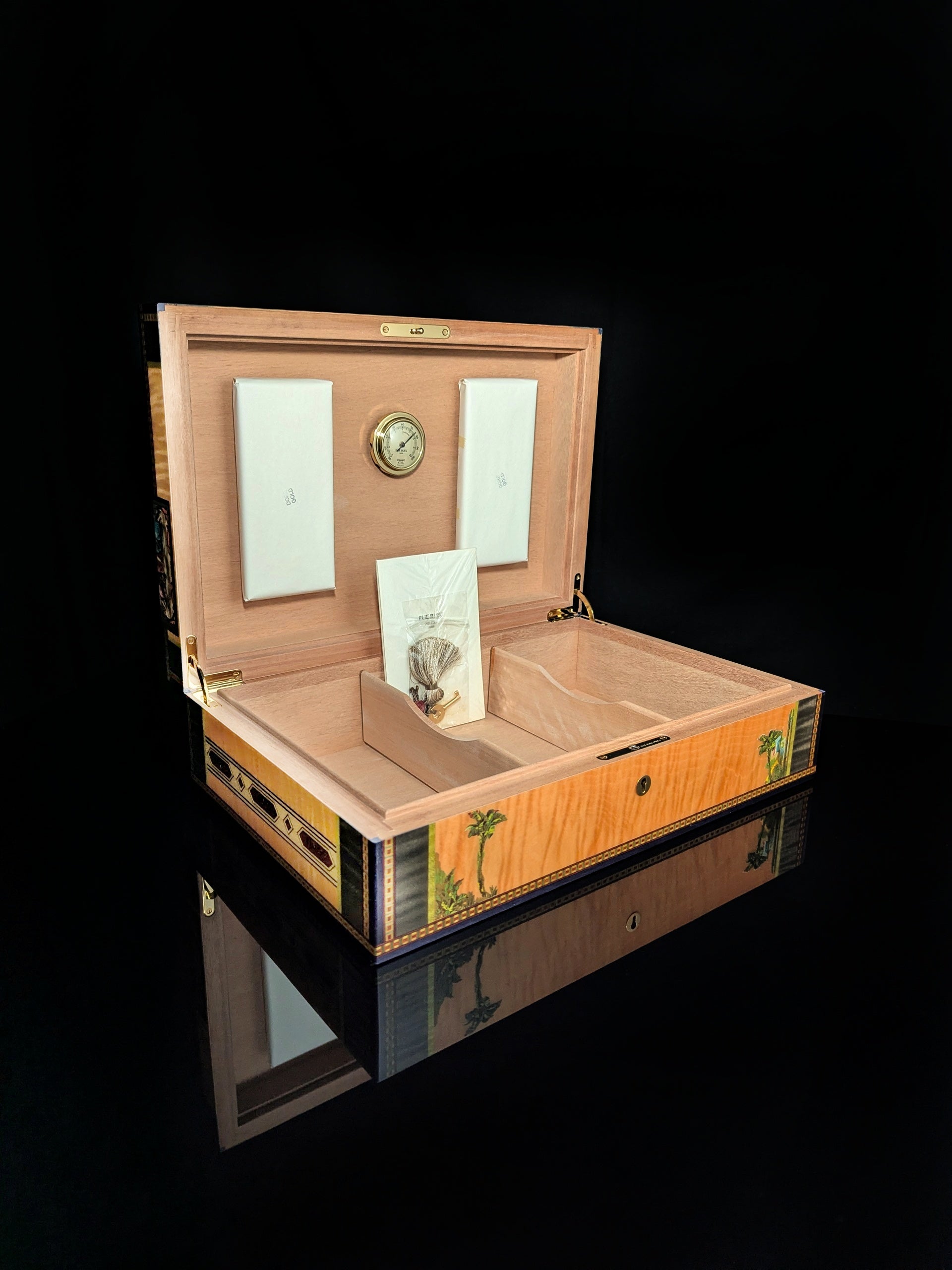 Elie Bleu Alba Orange Sycamore Humidor 110 Count NIB