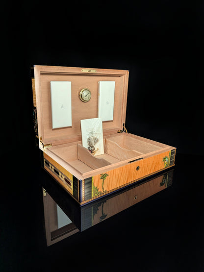 Elie Bleu  Alba Orange Sycamore  Humidor 110 Count. NIB