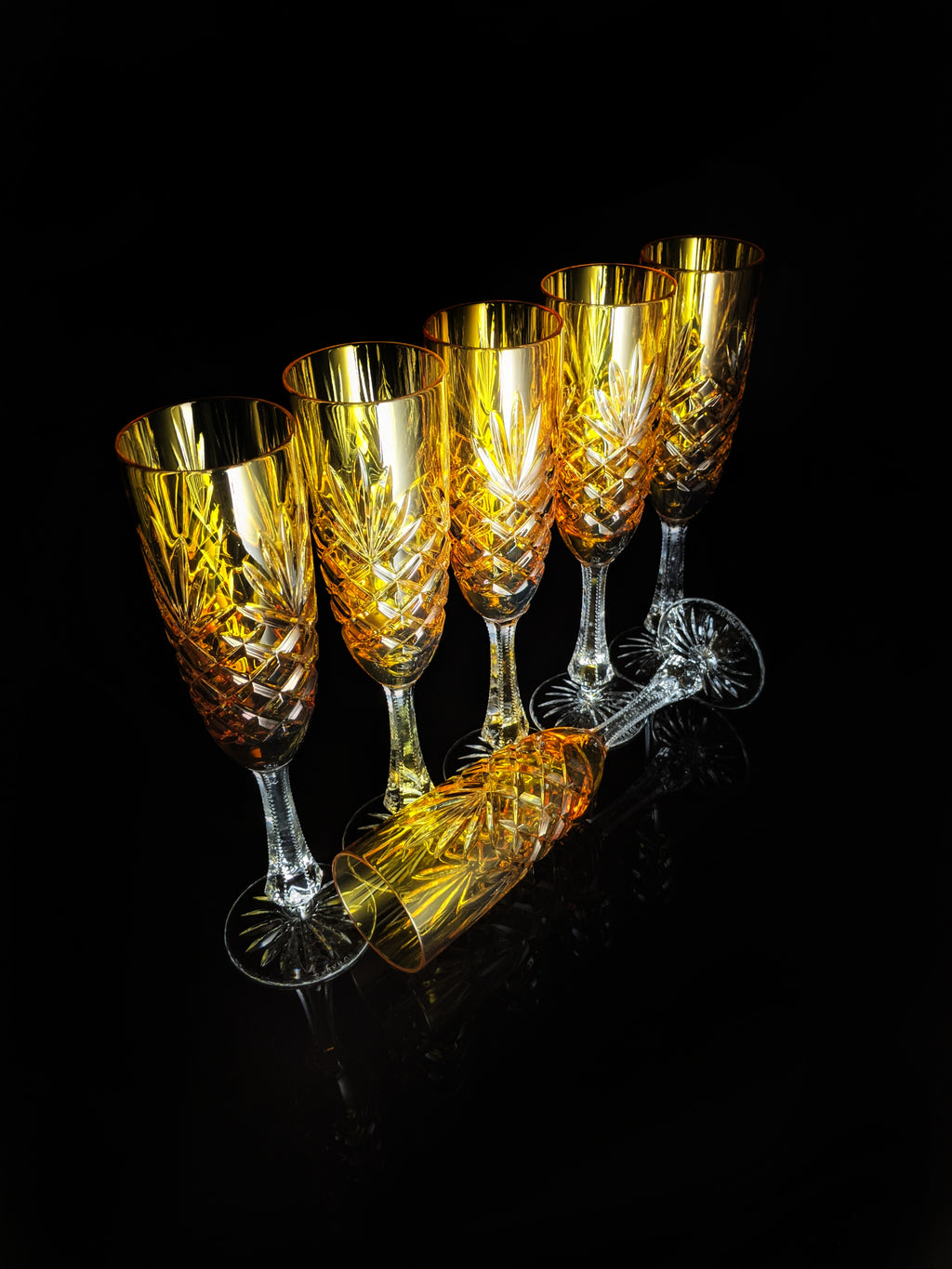 Faberge Odessa Yellow Gold Flutes NIB