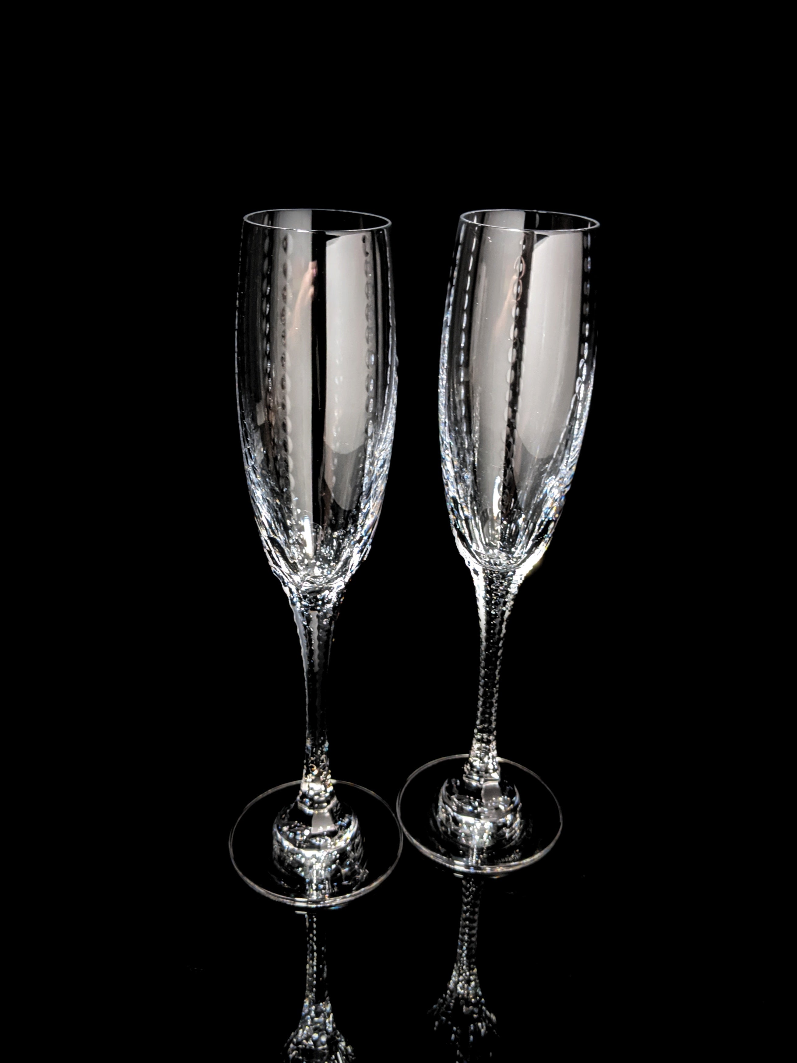 Faberge  Crystal Clear Champagne Flutes NIB