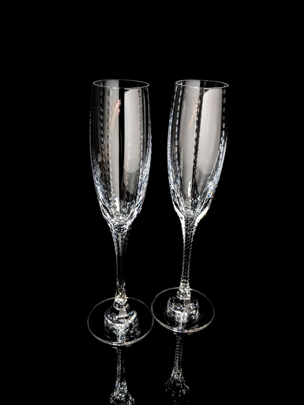 Faberge Bristol Clear Crystal  Flutes NIB