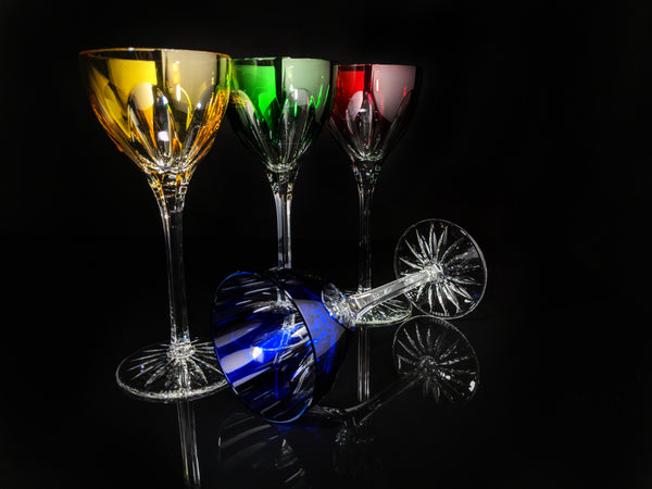 Faberge Lausanne Colorful Crystal Glasses NIB