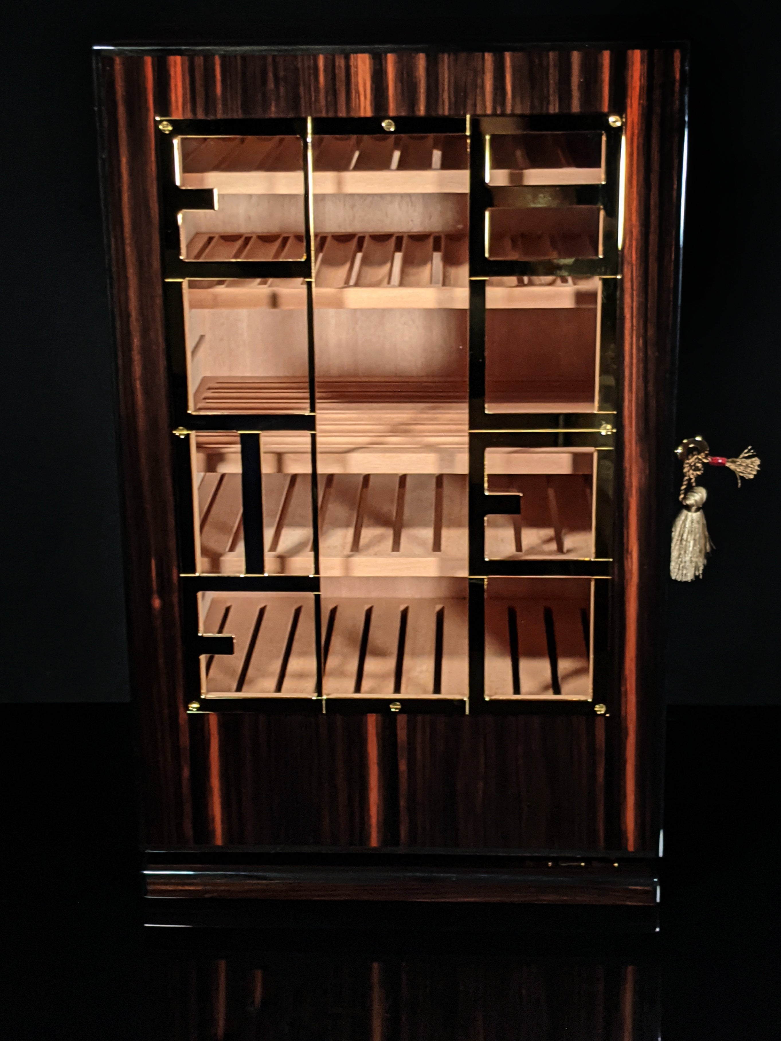 Elie Bleu Macassar Ebony cabinet humidor NIB