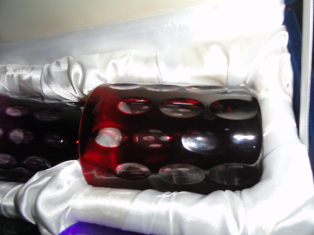 Faberge Bubbles Colored Crystal Old Fashion Glasses