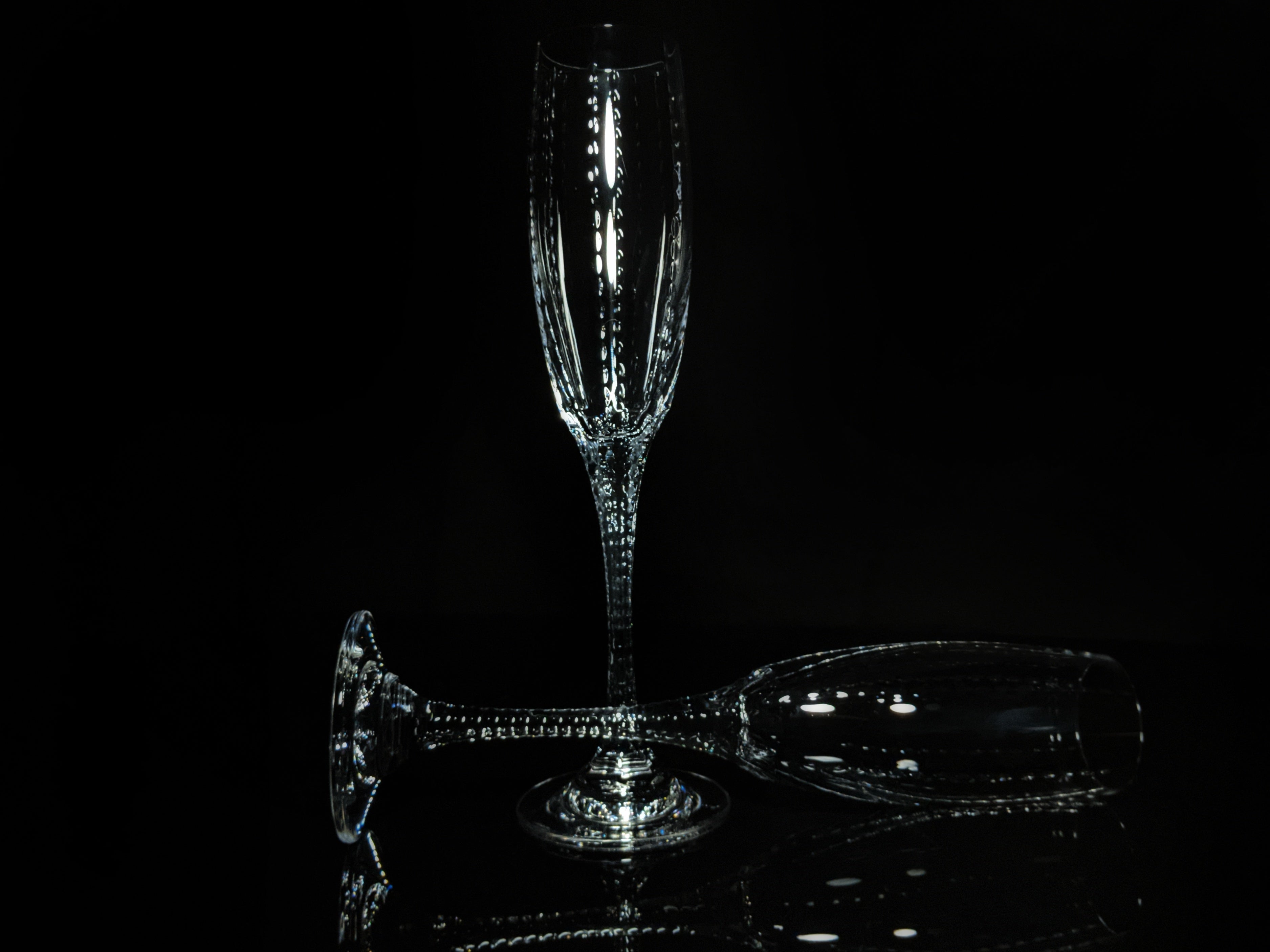Faberge Bristol Clear Crystal  Flutes