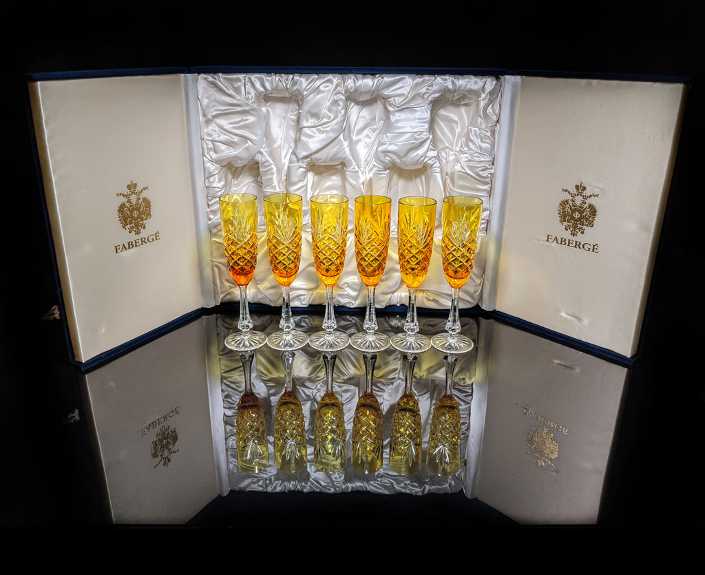 Faberge Odessa Yellow Gold Flutes NIB