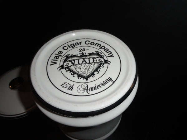 Viaje 15th Anniversary Silver Cigar Ceramic Jar Humidor NIB
