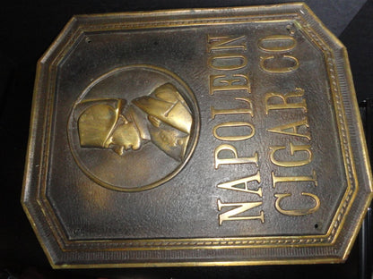 Napoleon Cigar Co. Bronze Sign 15.75" H x 12.75" W