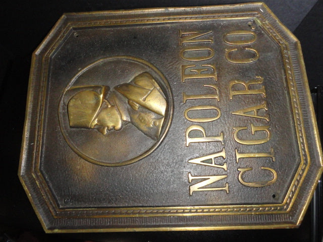 Napoleon Cigar Co. Solid Bronze Sign — 15.75" H × 12.75" W
