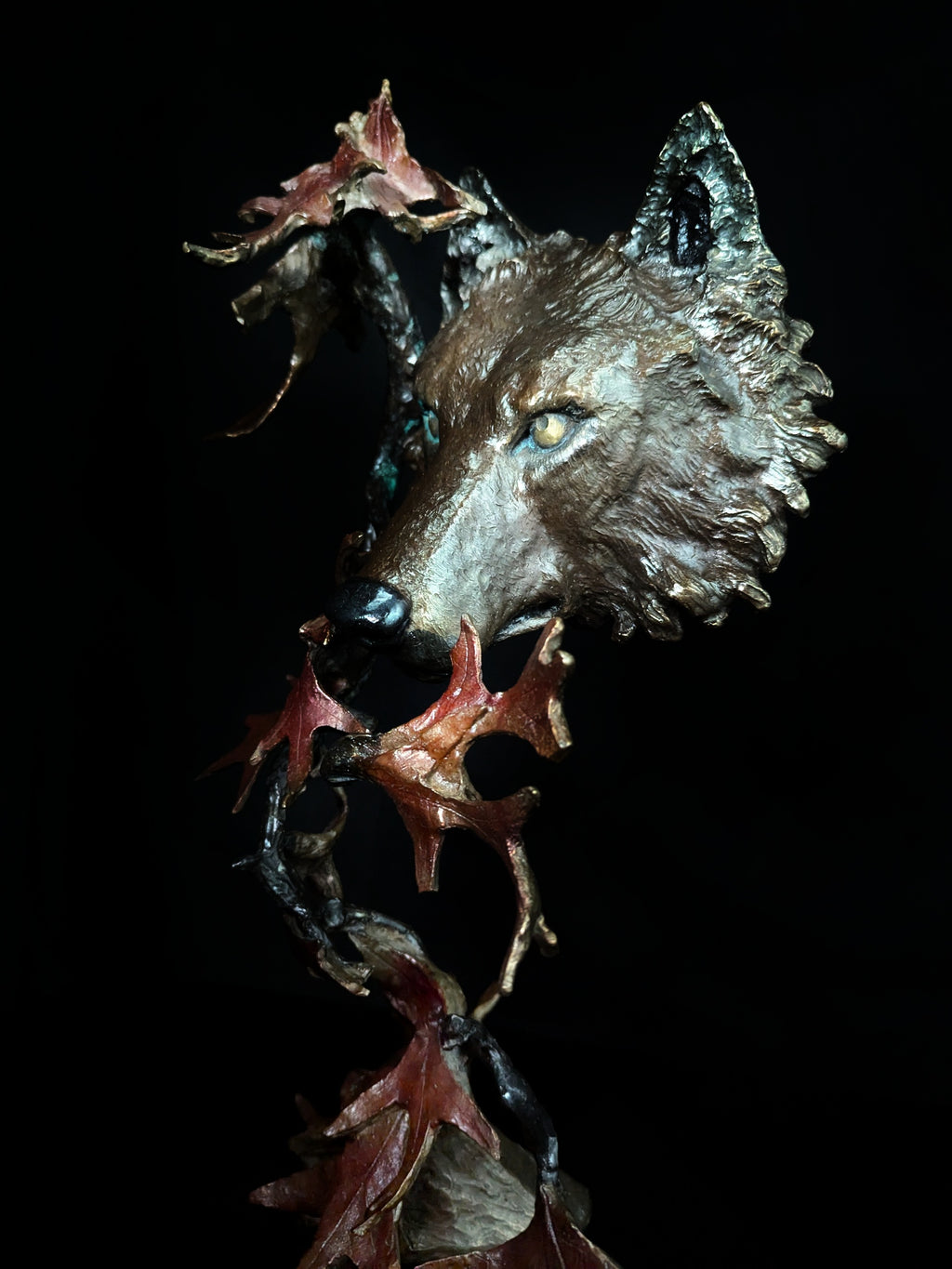 Mark Hopkins Northwoods Bronze Sculpture — 19" H × 11" W × 8" D