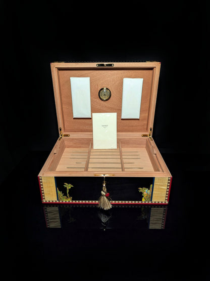 Elie Bleu Alba Black Sycamore Humidor 200 ct NIB