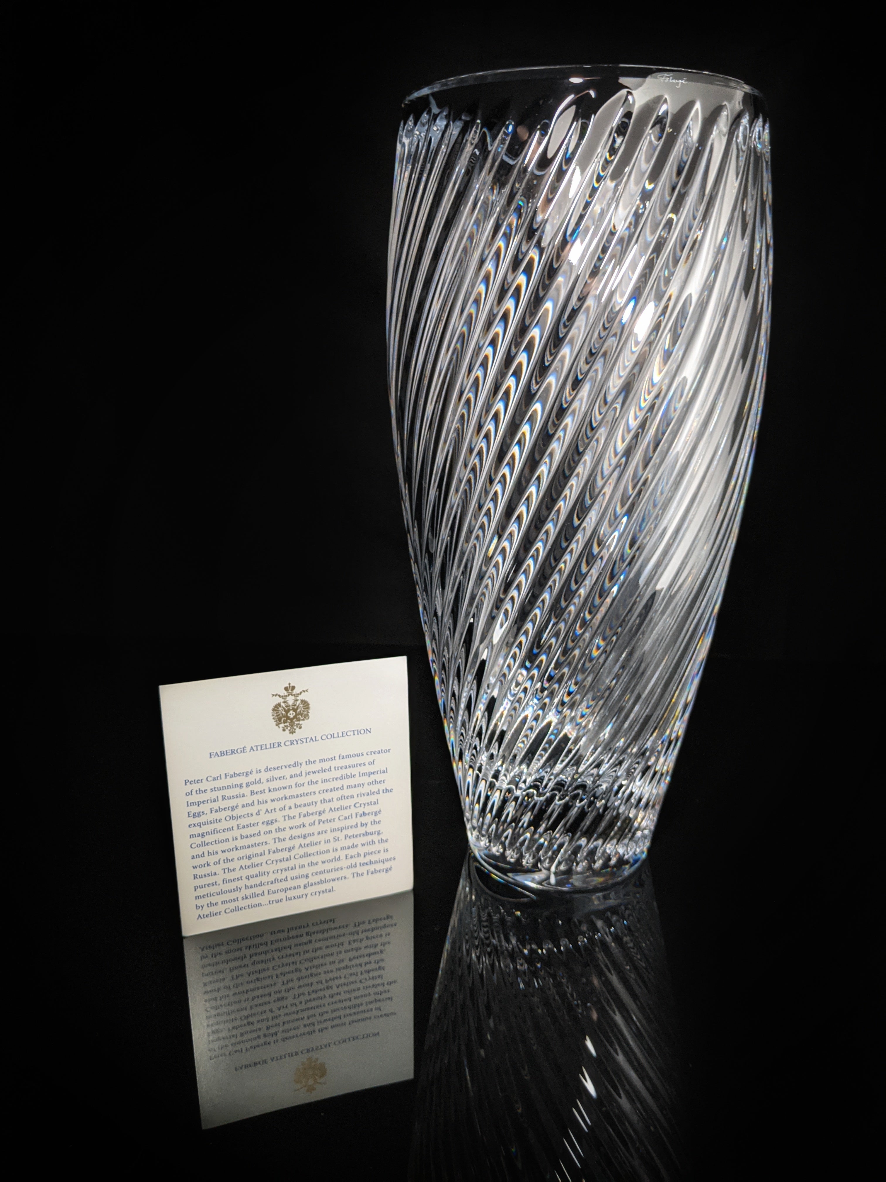 Faberge Crystal Winter Palace Vase NIB