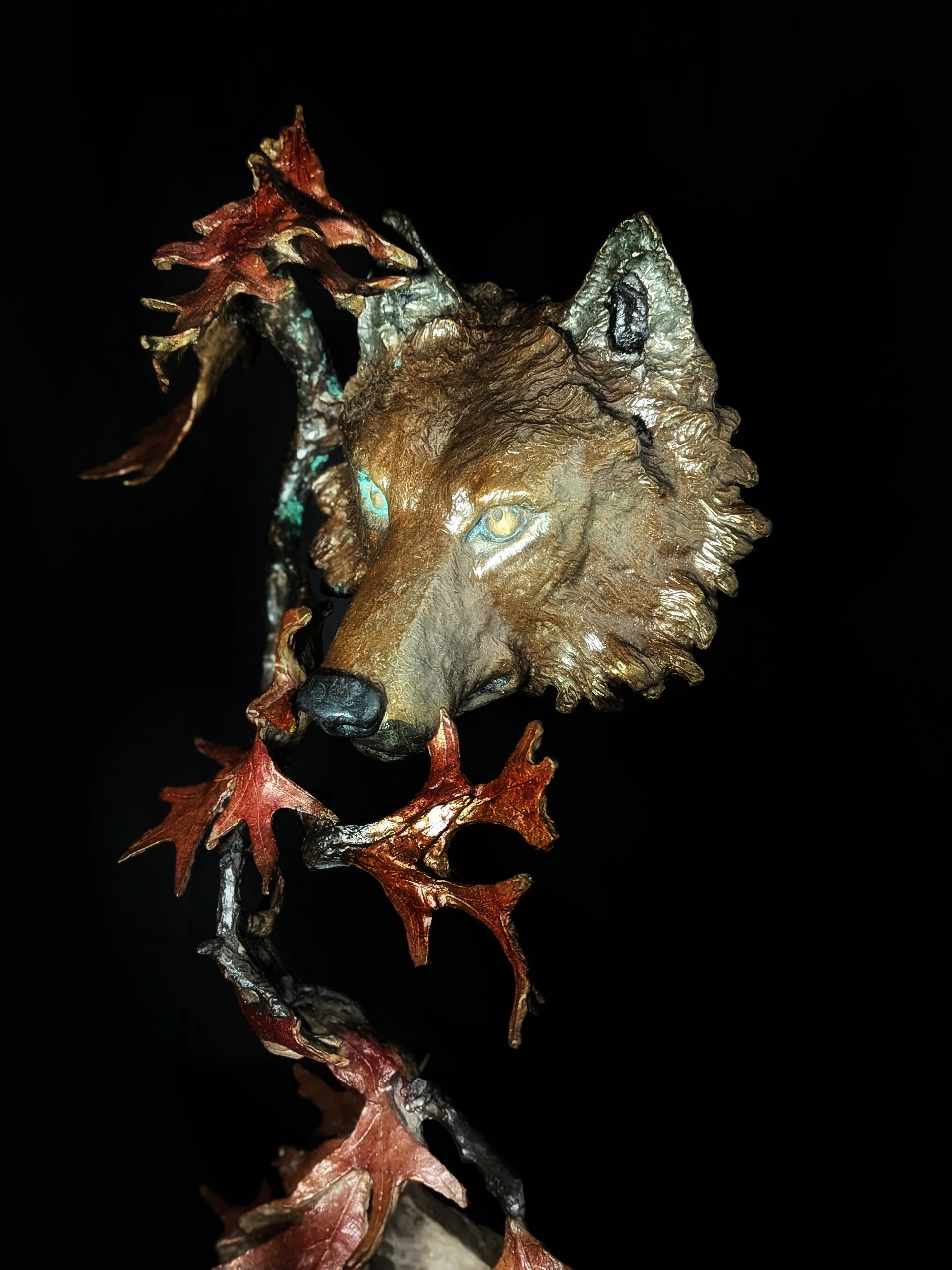 Mark Hopkins Northwoods Bronze Sculpture — 19" H × 11" W × 8" D