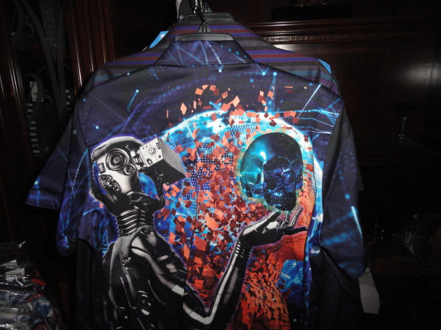 Robert Graham Meta Future Short Sleeve Shirt Size Medium