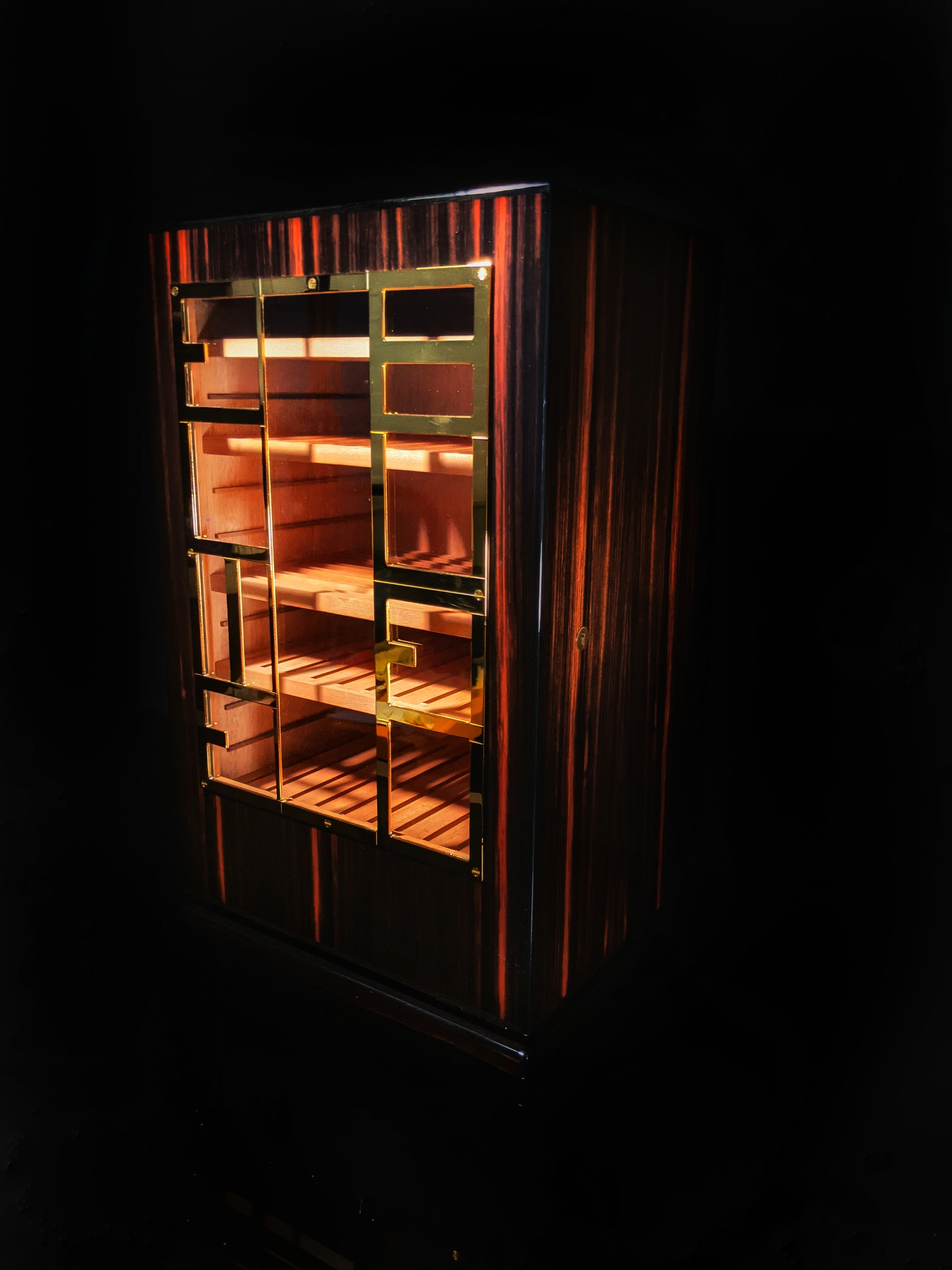 Elie Bleu Macassar Ebony Cabinet Humidor NIB