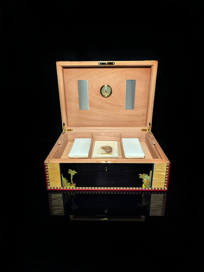 Elie Bleu Alba Black Sycamore Humidor 200 ct NIB