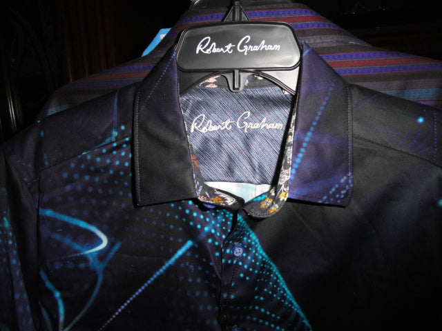 Robert Graham Meta Future Short Sleeve Shirt Size Medium