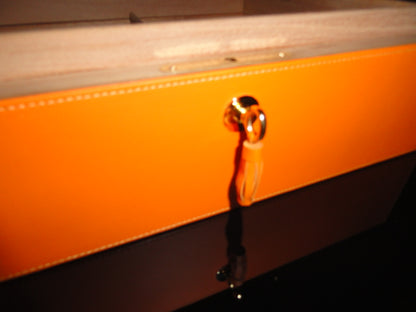 Brizard and Co Racing Orange Leather Humidor 60 / 70 ct NIB